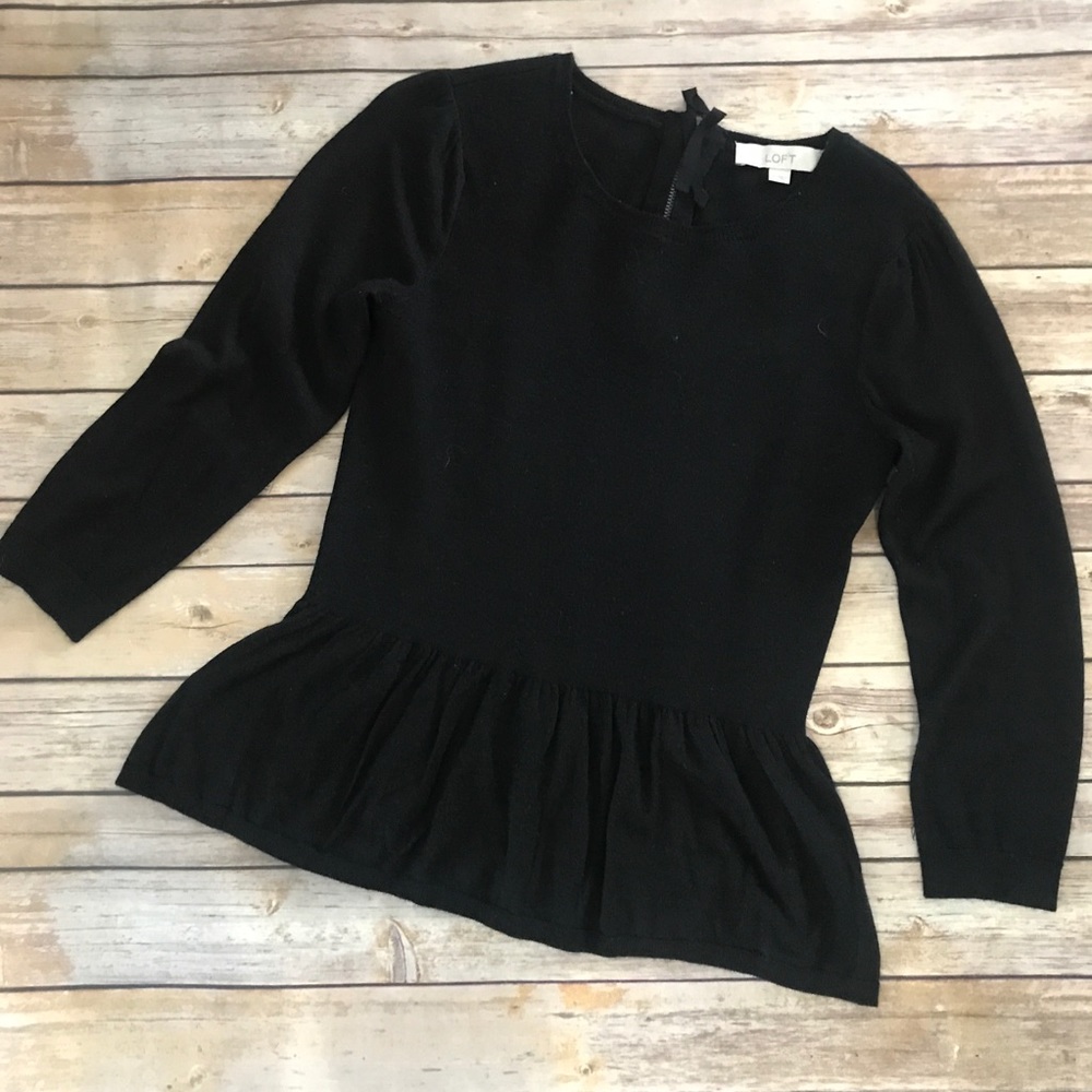 Loft • Black peplum sweater